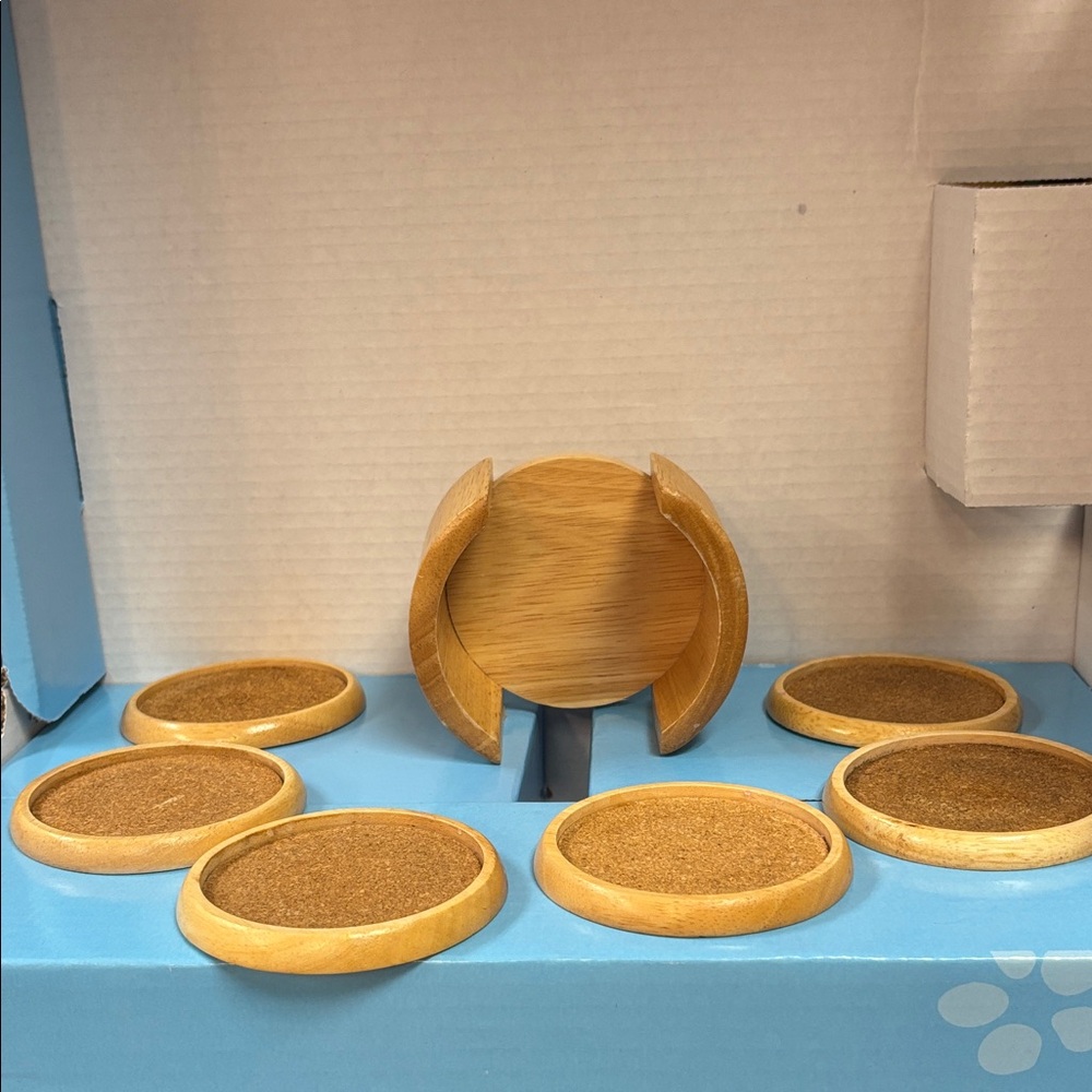 Elegant Wooden Coaster Set